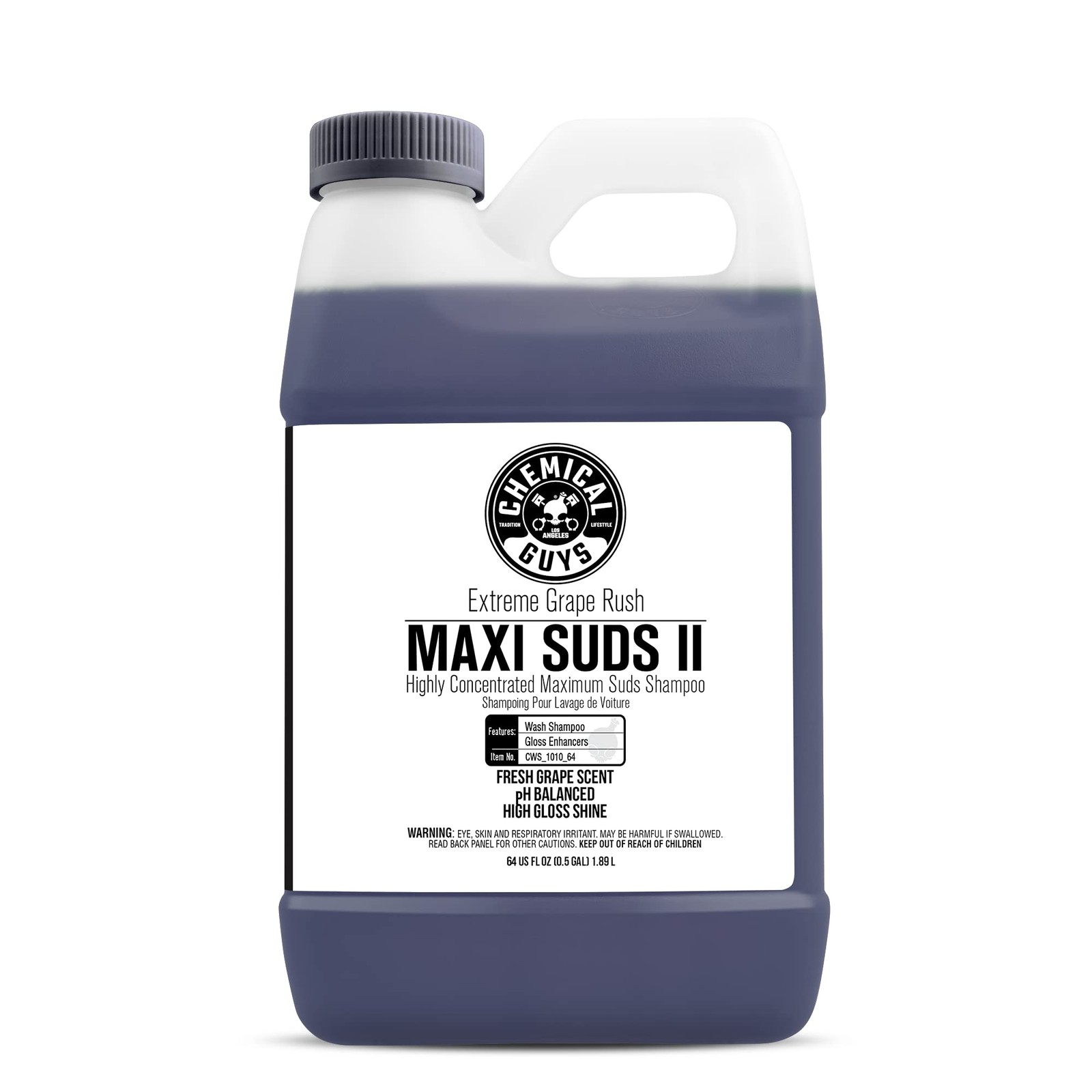 Chemical Guys CWS/1010/64 Maxi-Suds II Foaming Car Wash Soap Paint Safe 64oz 1PK