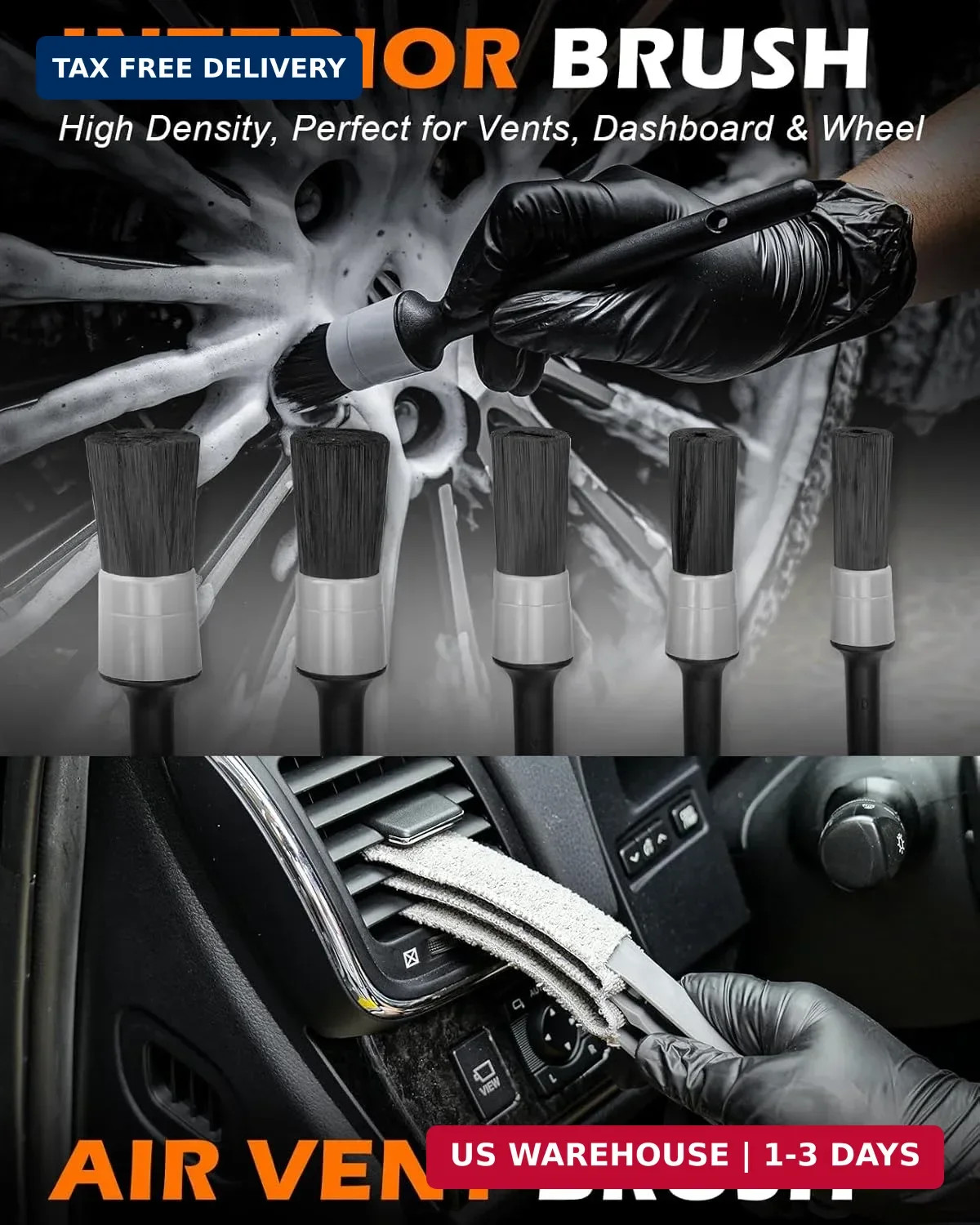 20Pcs Windshield Cleaner Tool – Car Interior Detailing Brush Kit with 200g Clean