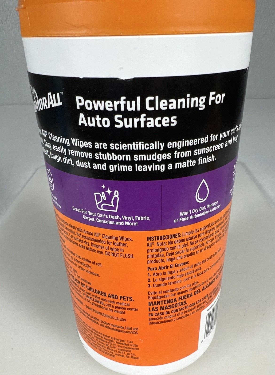 Armor All 50 Count Cleaning Wipes for Automotive Surfaces Vinyl Leather Fabric
