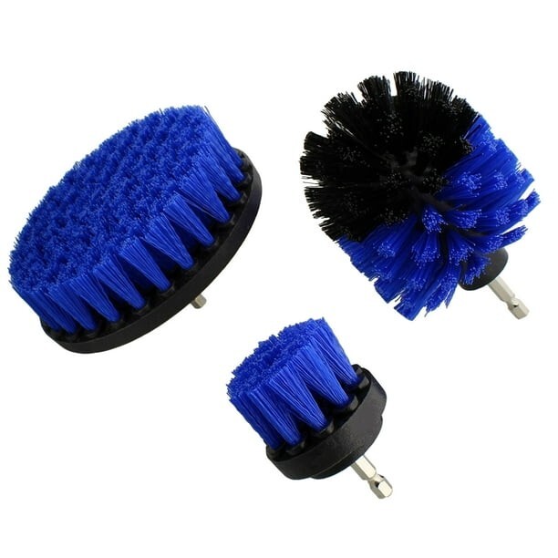 Blue Bristle Medium Stiffness Drill Brush Set 3 pack – Ships from USA