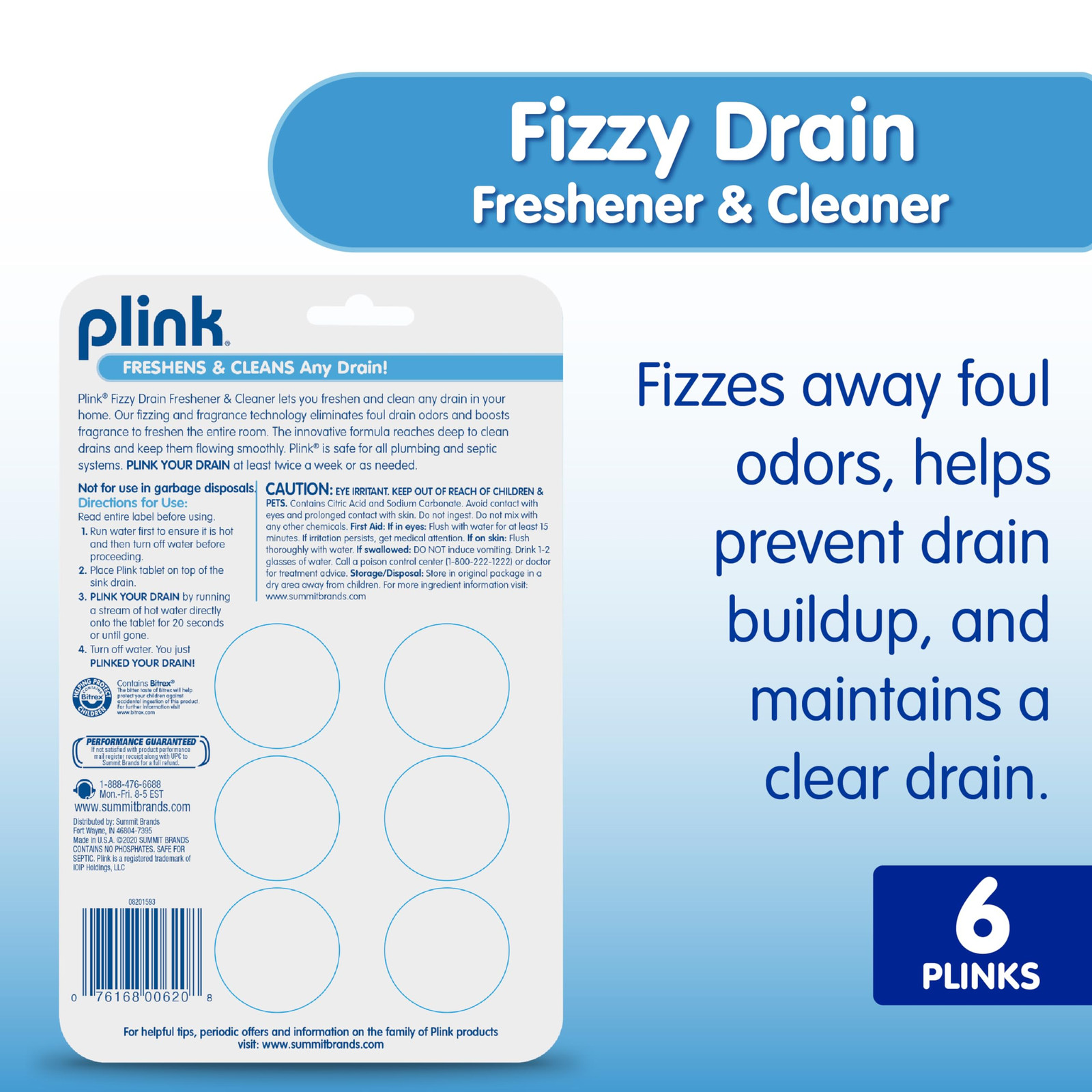 Lemon Drain Freshener Tablets 6 Count Fizzing Odor Eliminator For All Drains