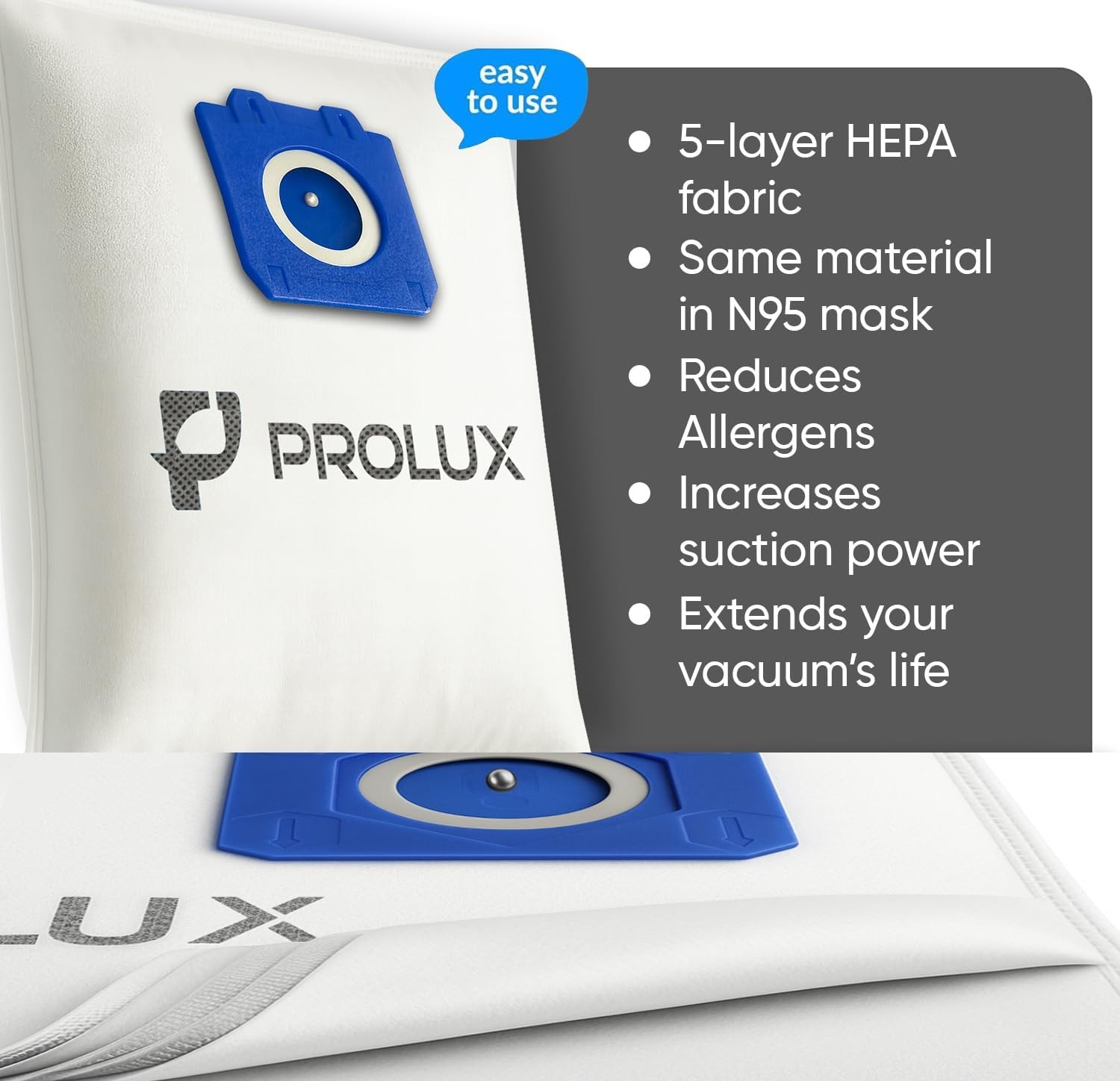 6 pack of HEPA bags and 2 post Filters for the 6000 7000 8000 9000 series