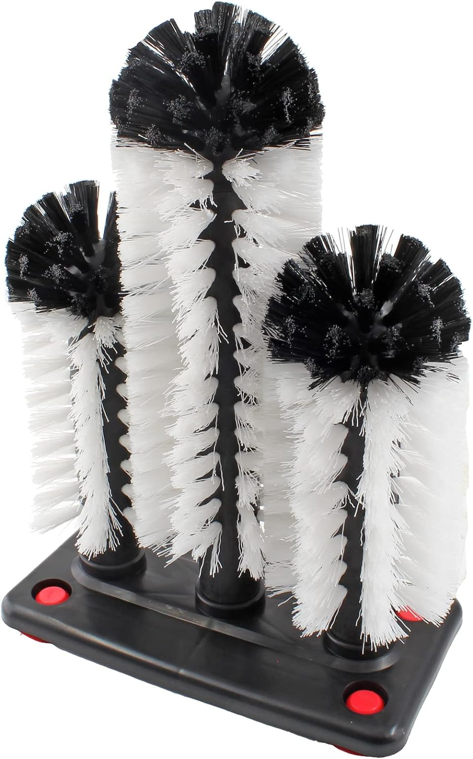 3 Brush Bar Glass Washer with Suction Base, Commercial Brush Cleaner Bristle Bru