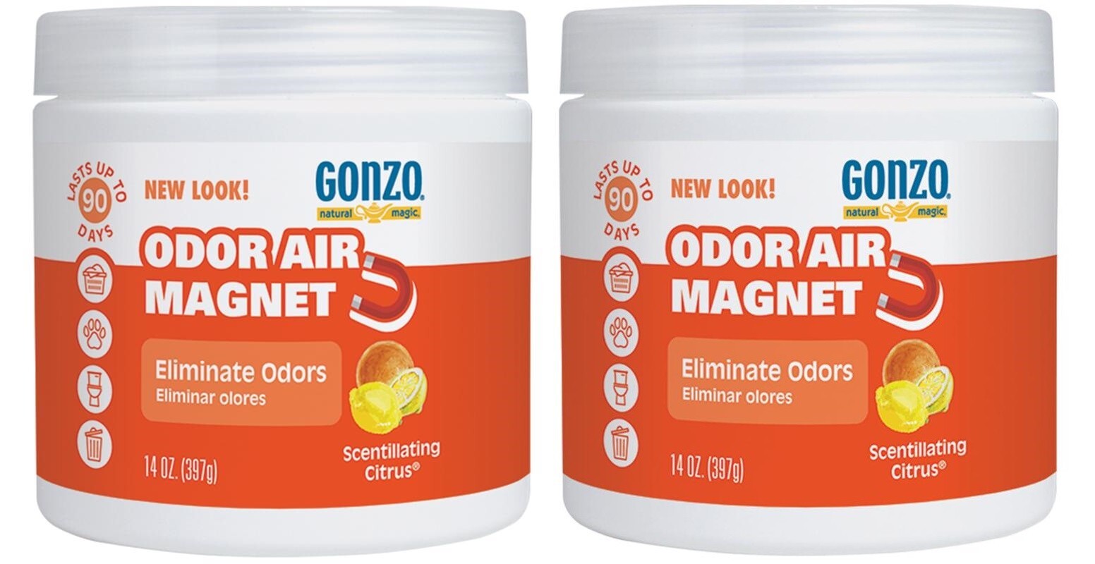 2 Gonzo NATURAL MAGIC Odor Absorbing Gel 14oz Scentillating Citrus 90 Days 4119E