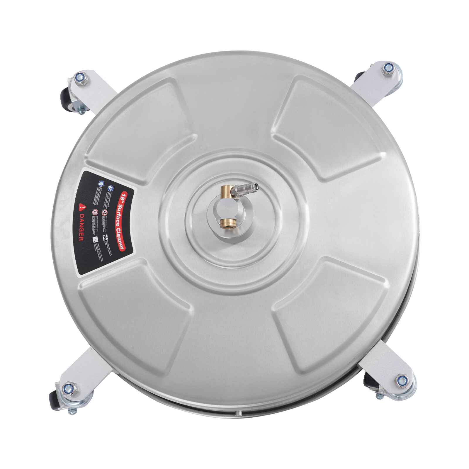Modern 18-inch Surface Cleaner Stainless Steel Surface Cleaner with 4 Wheels NEW