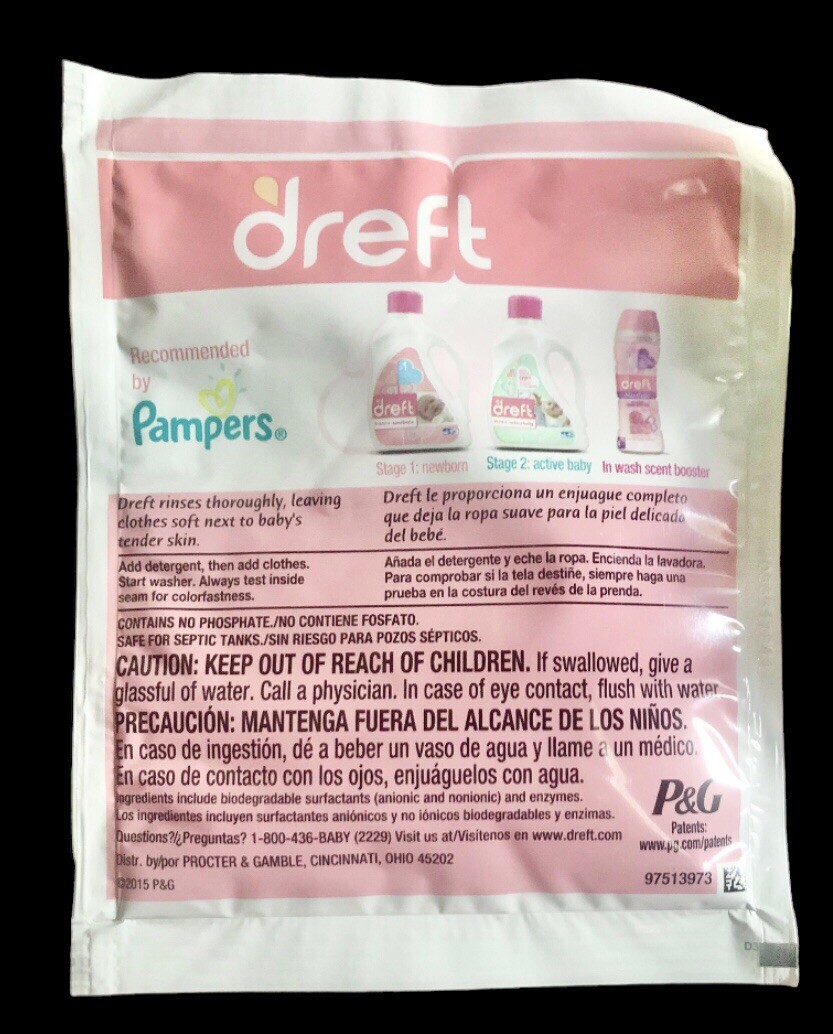 12pk Dreft Newborn Laundry Detergent, Single Use, Hypoallergenic, Machine Wash