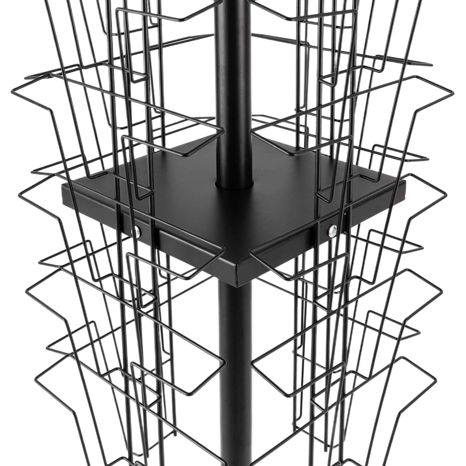 Modern Rotating Brochure Display Stand Detachable Magazine Rack With 36 Pockets