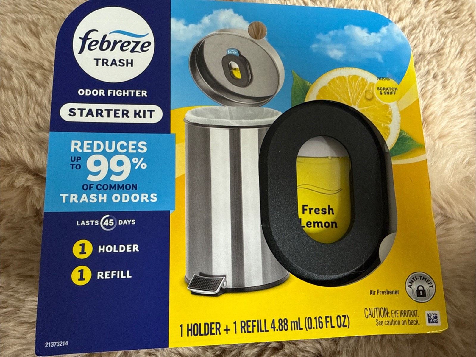 Febreze Trash Starter Kit Fresh Lemon 1 Holder 1 Refill