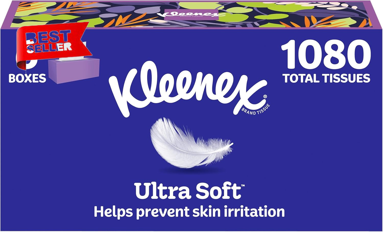 Kleenex Ultra Soft Facial Tissues 6 Flat Boxes 180 Tissue/Box 3Ply Pack May Vary