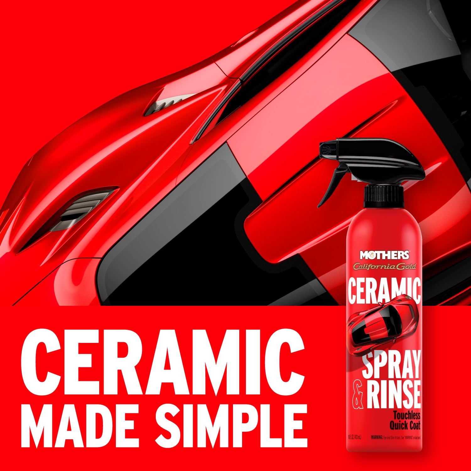 California Gold Ceramic Spray & Rinse Wax, 16 oz. – Water-Activated Touchless…