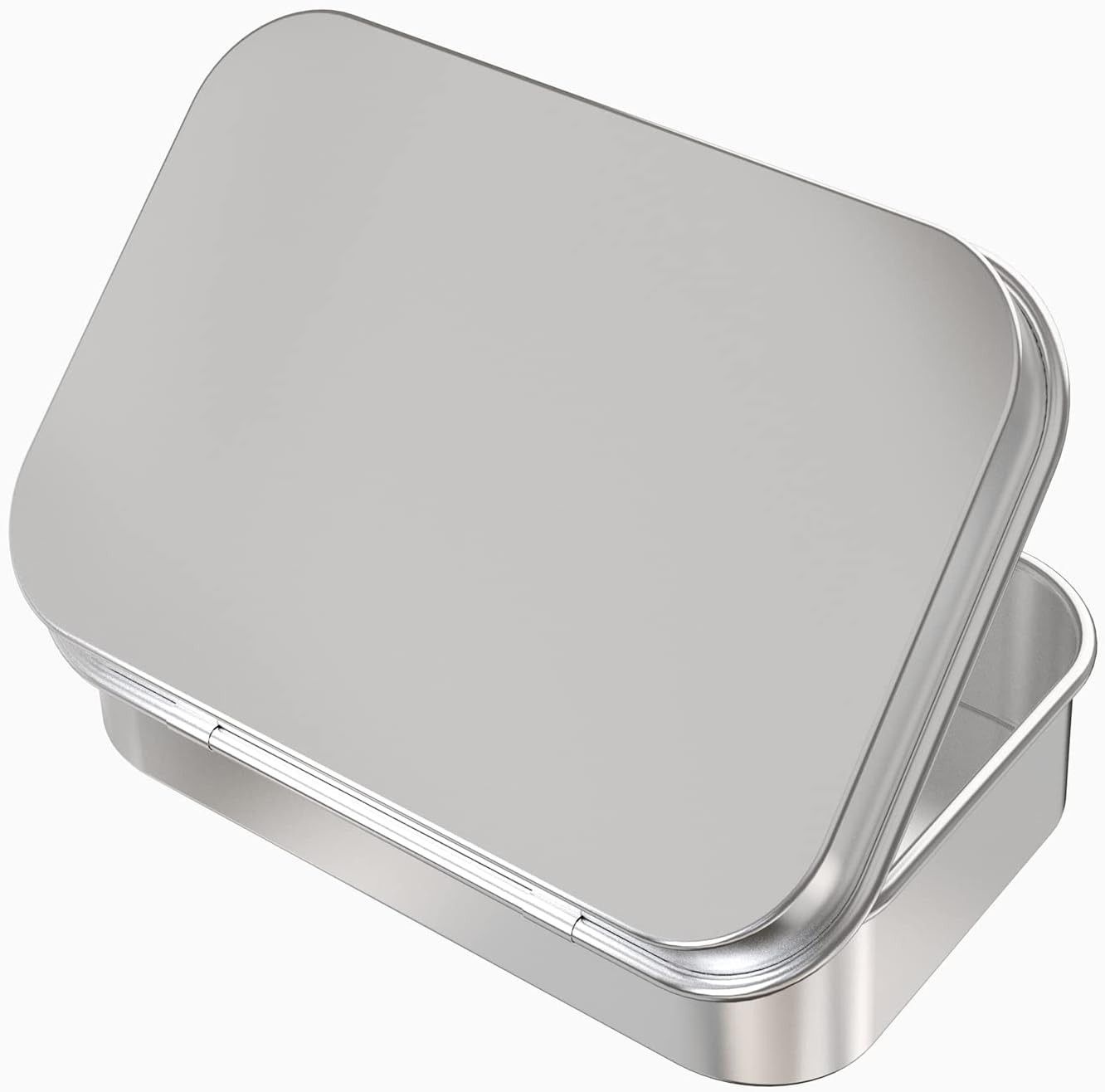 2 Pcs Metal Hinged Tin Box Container Mini Portable Small Storage