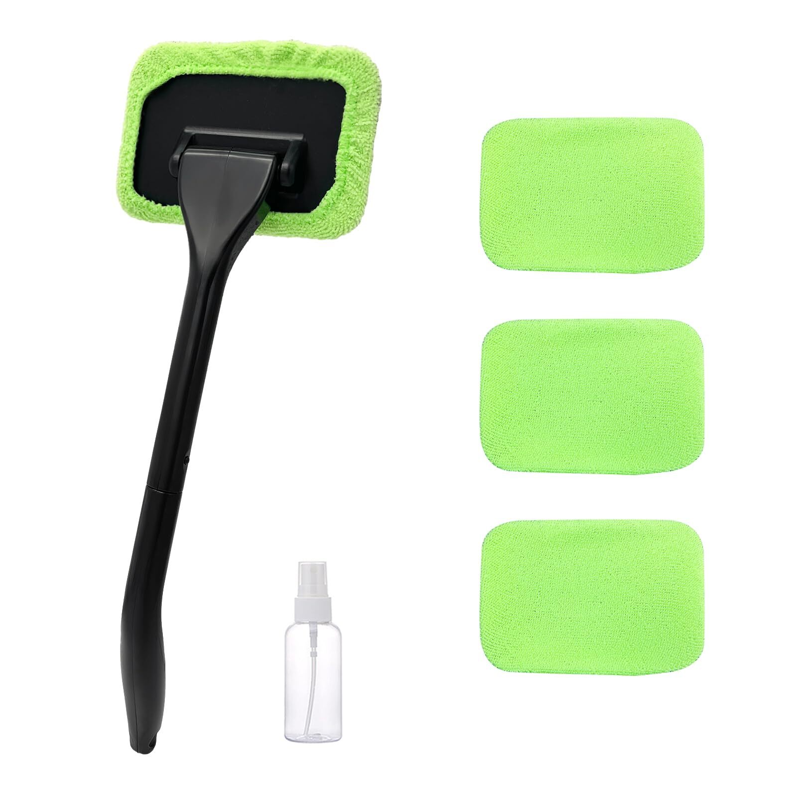 Car Windshield Cleaning Tool Microfiber with 4 Washable and Reusable Cloth Pad