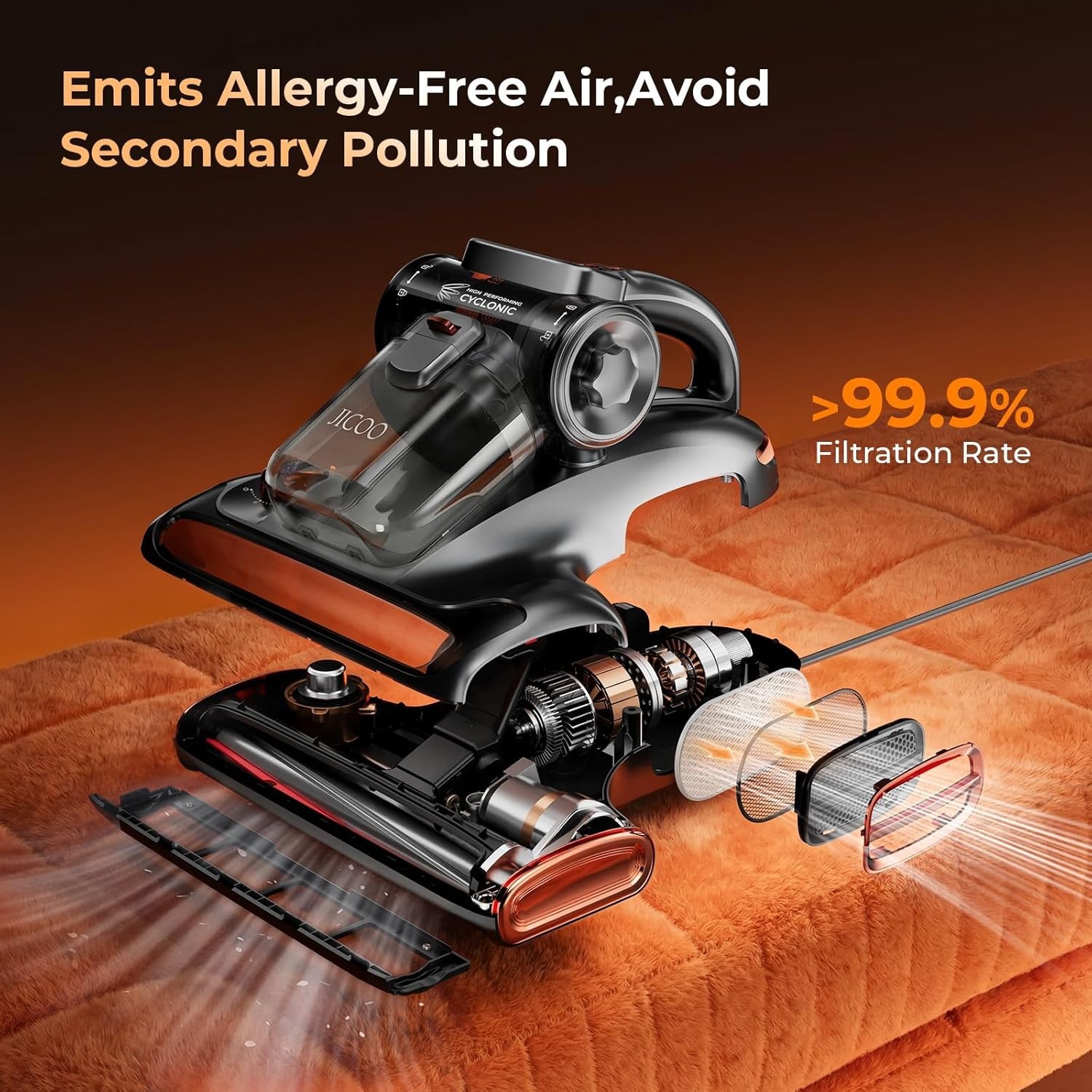 Powerful T600 Bed Vacuum Cleaner with UV-C Light