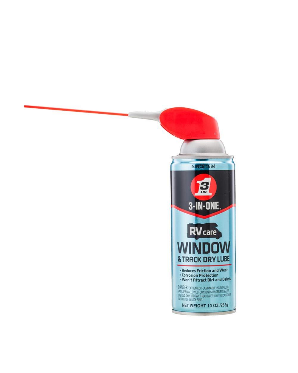 RVcare Window & Track Dry Lube with SMART STRAW SPRAYS 2 WAYS 10 OZ 6-Pack