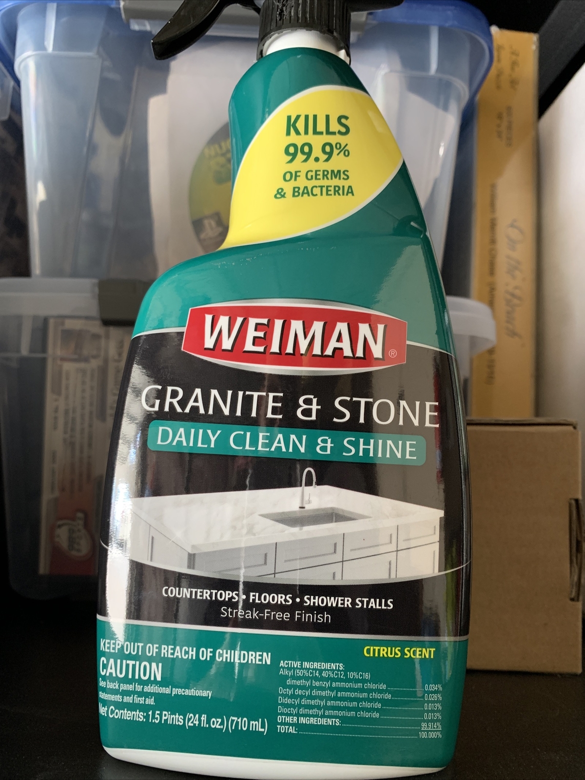 Weiman GRANITE & STONE Streak-Free CLEANER POLISH Marble Tile Floor 24oz Spray