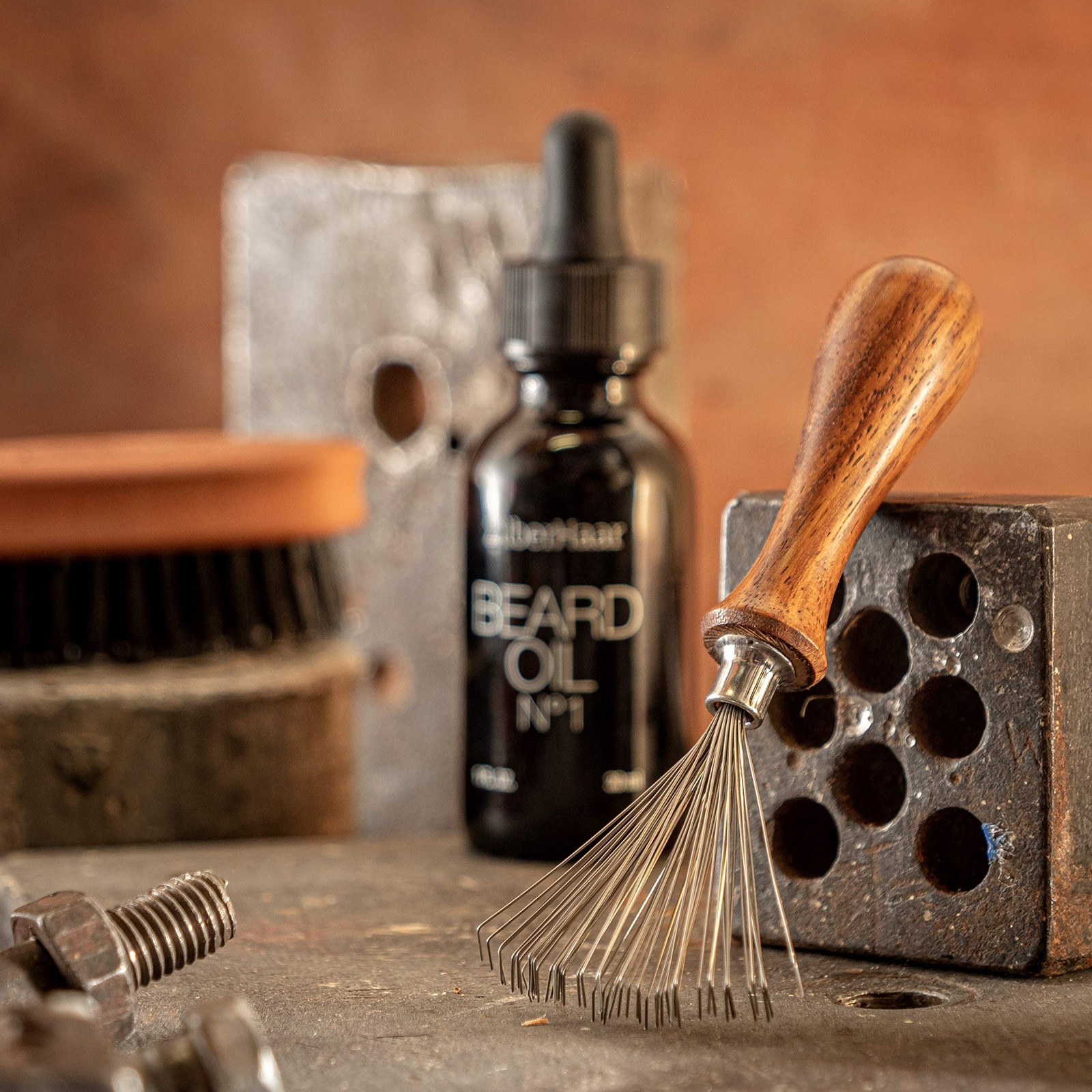 ZilberHaar Brush Cleaner – Beard and Hair 1 Count (Pack of 1), Rosewood