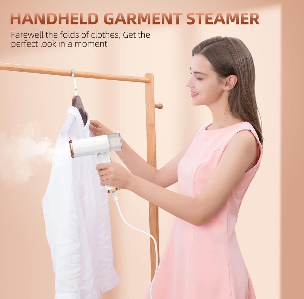Foldable Handheld Clothing Steamer to Remove Wrinkles, Travel Size, 1200W, 110V