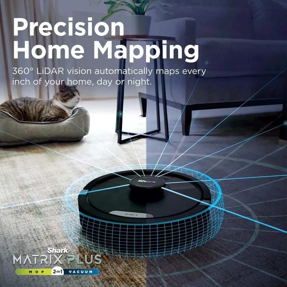 Shark Matrix Plus 2-in-1 Robot Vacuum & Sonic Mop, Home Mapping, HEPA Bagless Se