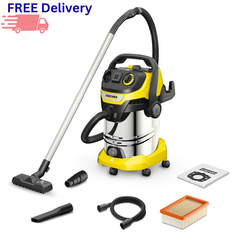 Karcher WD 6 P S 8 Gallon Wet Dry Vacuum Cleaner Blower 1300W Steel Tank New