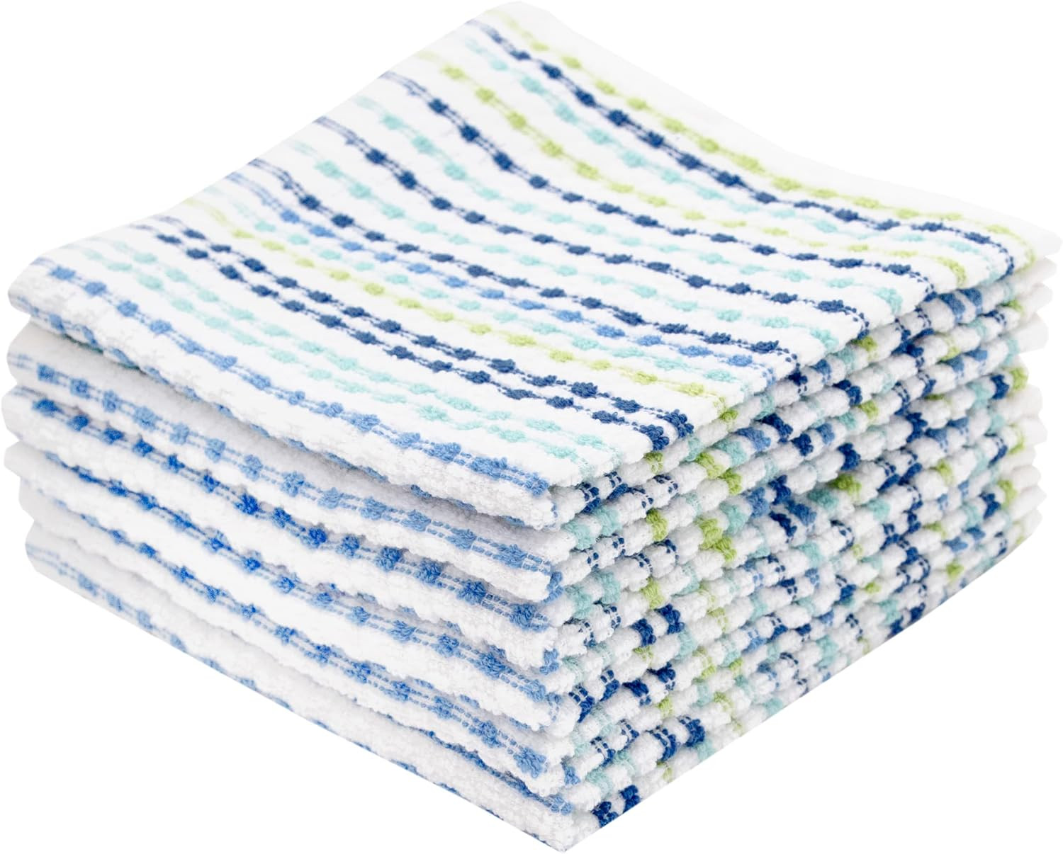 Bar Mop Towels 12 x 12 Inch 6 Pack Cool Blue Gray Cotton Kitchen Dish Towels