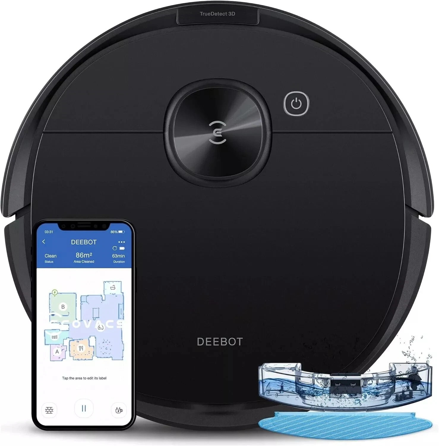 DEEBOT OZMO N8 Cleaner and Mop – Black