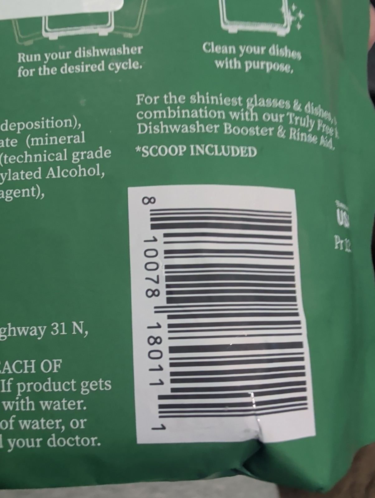 Truly Free Non Toxic Dish Soap Sweet Basil Refill & 12.5 Oz Dishwasher Soap