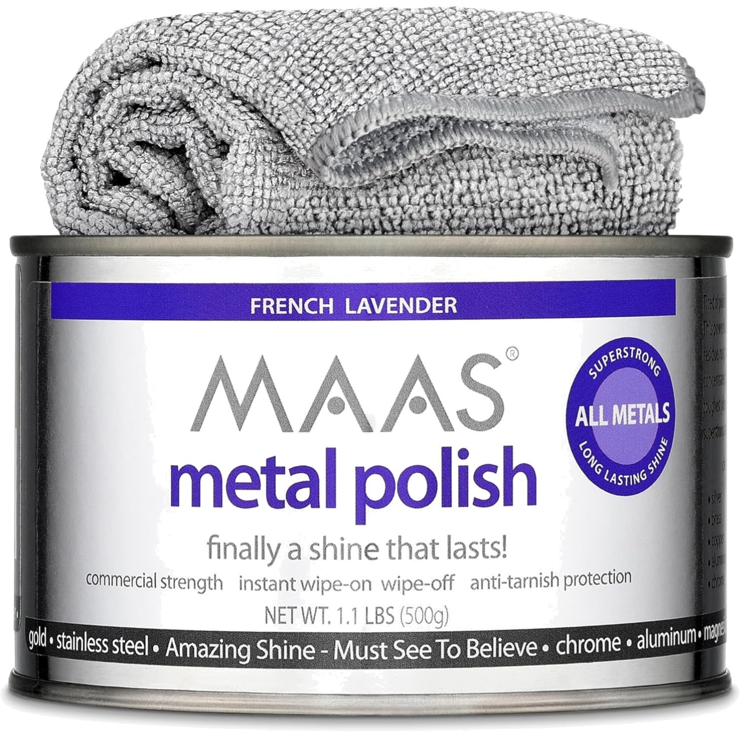 Maas Metal Polish 1 1 Lb Can With Cloth Tarnish Remover