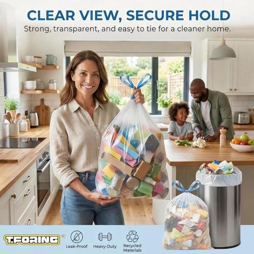 4 Gallon Small Trash Bags 150 Count White Unscented Drawstring 1.1 Mil