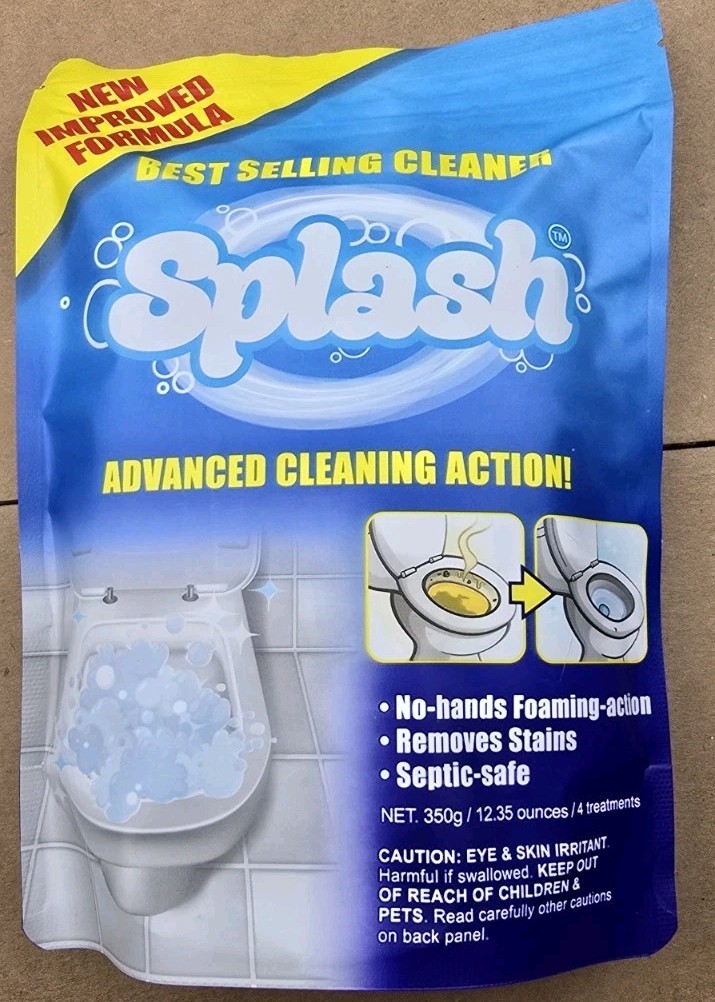 Splash Foam Toilet Cleaner Self Activating Cleaning Powder Exp Feb 2027 New!