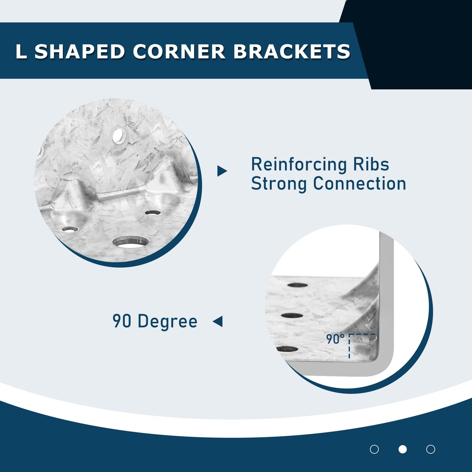 Corner Bracket L Brackets Wood Angle Brace Anti Rust 2.75×2.75×3.14in 6 Pack