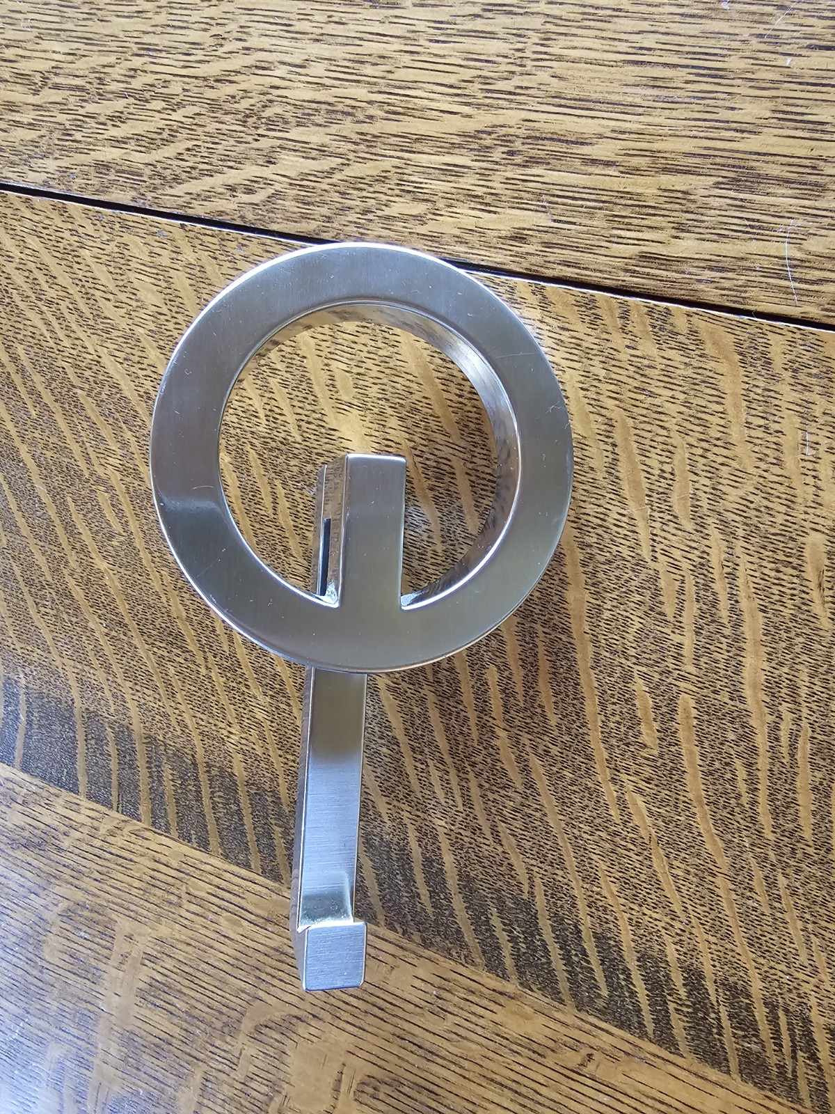 PAMAR Hook Wall Mount Coat Hanger HOOK Retail $118 Display BRUSHED NICKEL Italy