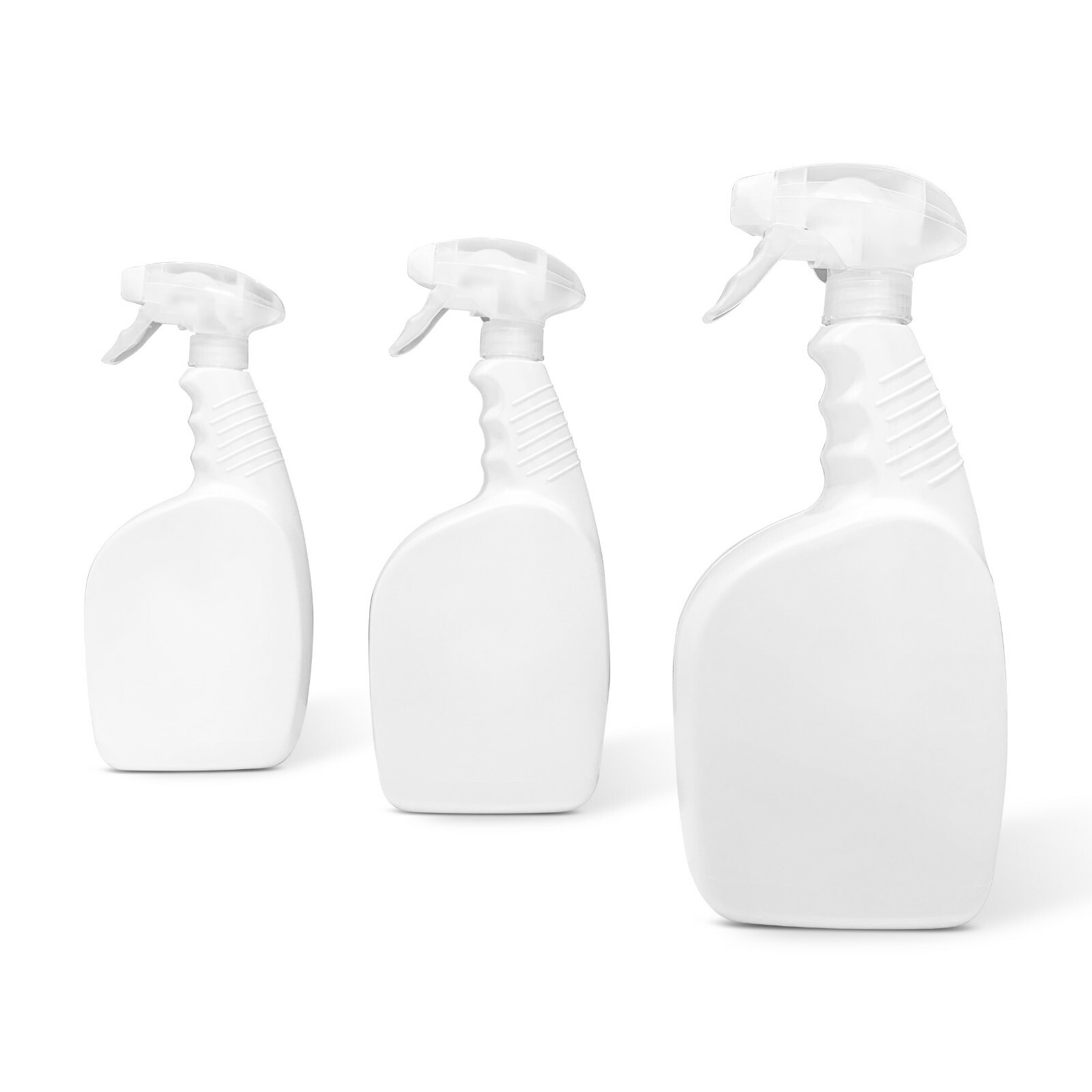 32 oz Plastic Spray Bottle 3 Pack White HDPE Chemical Resistant Bleach Cleaner