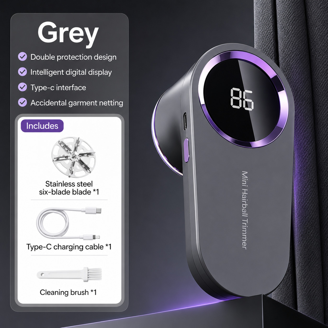 Rechargeable Fabric Shaver Lint Remover USB Electric Fuzz Pill Remover LED
