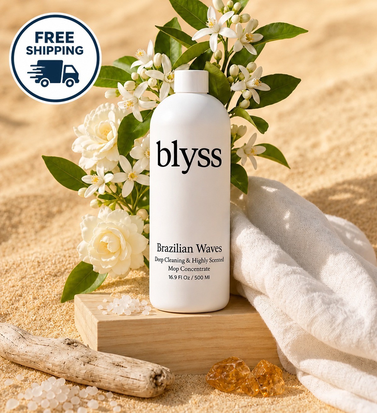 Blyss Brazilian Waves Mop Concentrate Deep Cleaning Floor Cleaner 16.9oz 500 ml