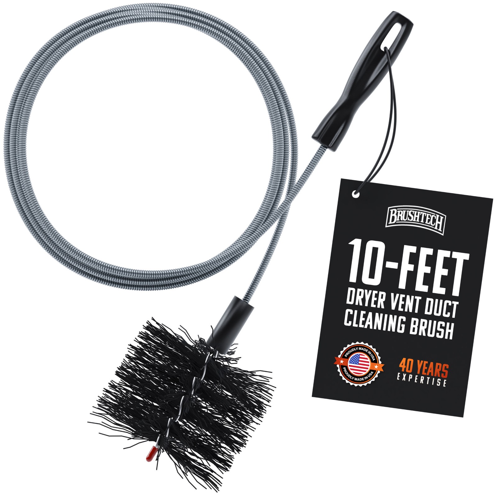 Brushtech 10-Feet Dryer Vent Duct Cleaning Brush