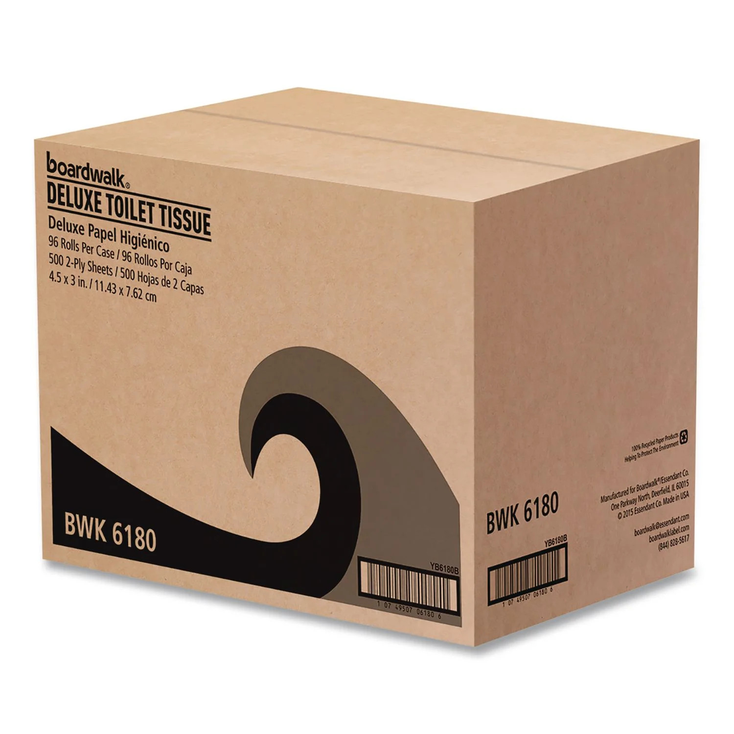 Boardwalk 2-Ply Toilet Paper, 96 Rolls, 500 Sheets per Roll