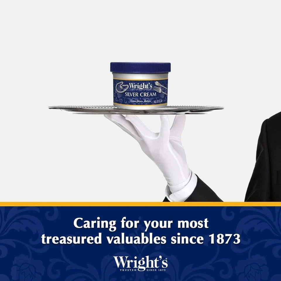 2x Wright’s Silver Cleaner and Polish Cream – 8 oz – Ammonia Free – Gently clean