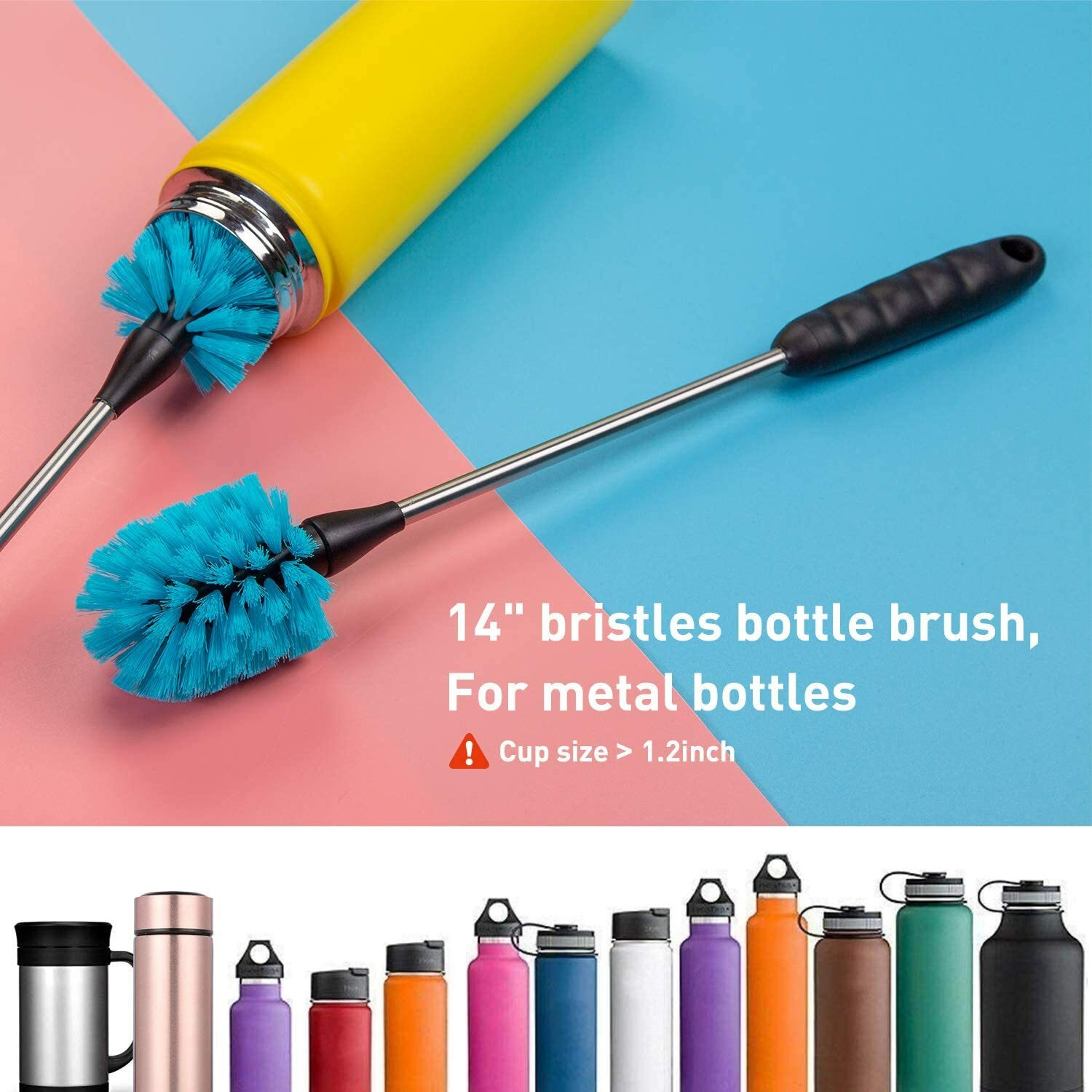 5 Pack Bottle Brush Cleaning Set，Long Handle Bottle Cleaner for Washing Narrow