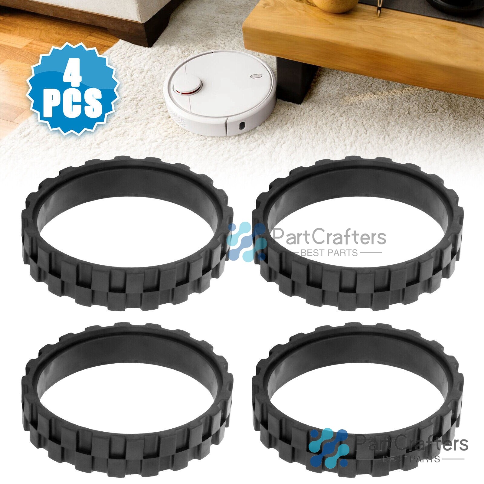 4X Soft Silicone Tires For IROBOT ROOMBA Series 500 600 800 900 Great Adhesion