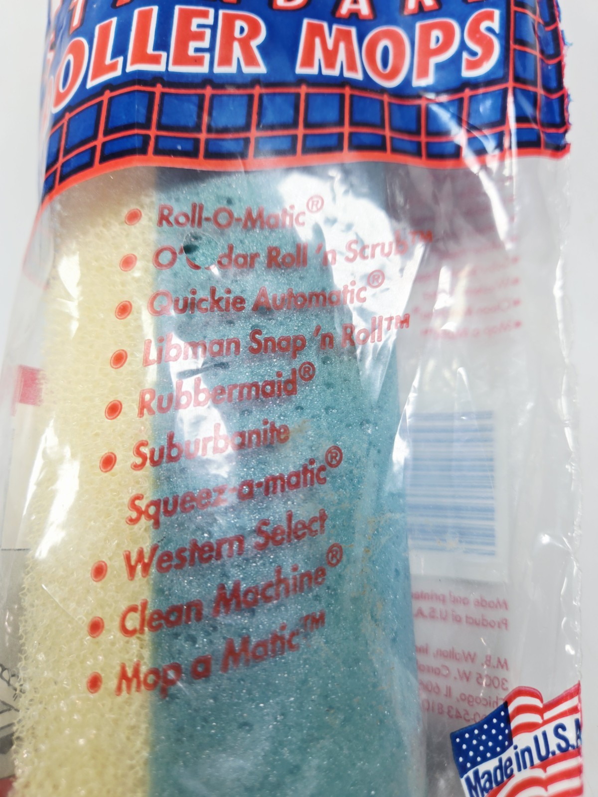 Rollomatic Universal Standard 8.5 Inch Mop Refill Combo Scrubbing Roller Mop