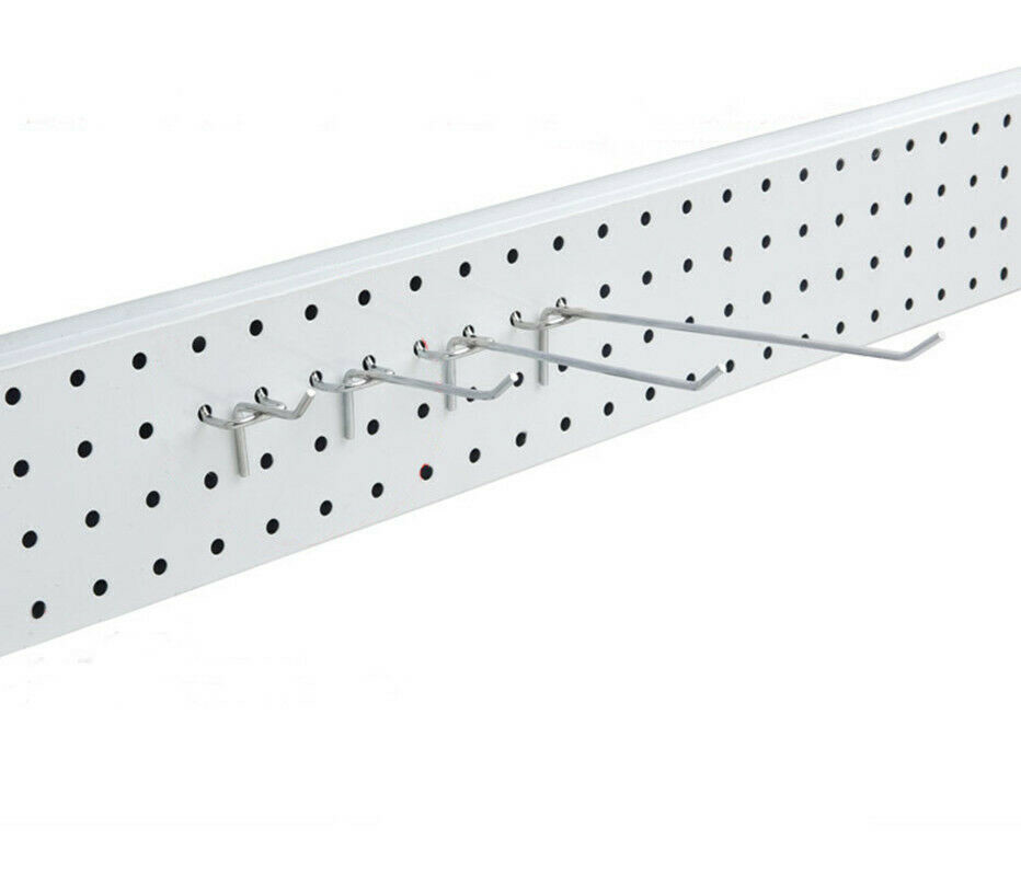 2″,4″,6″,8″ Long Peg Board Shelving Hooks 1/8″ Thick Zinc Steel-PACK 20,PACK 100