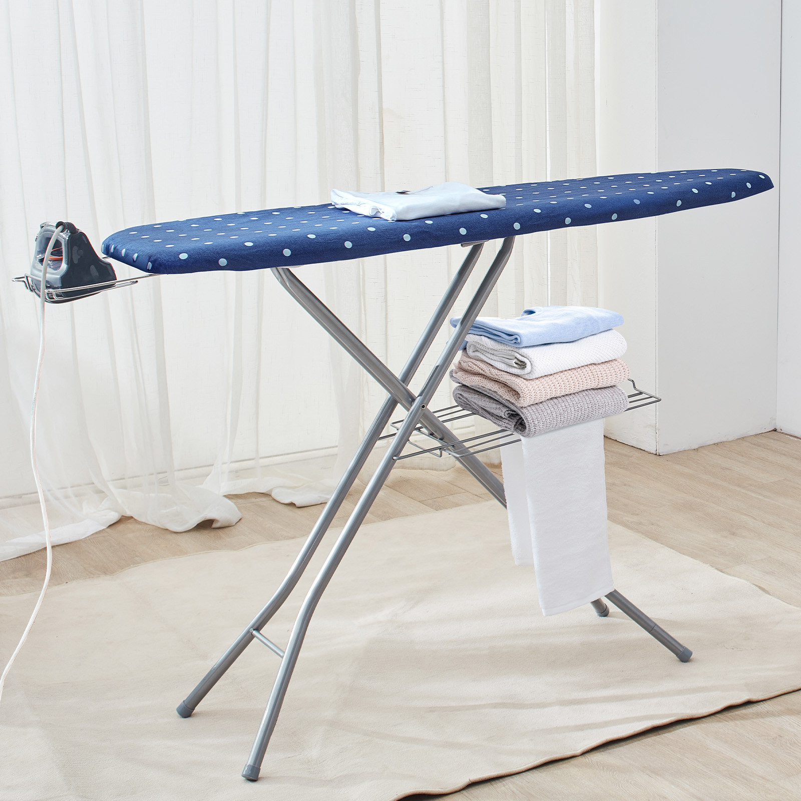 VEVOR Ironing Board with Bottom Storage Tray Thickened 4 Layers Iron Board