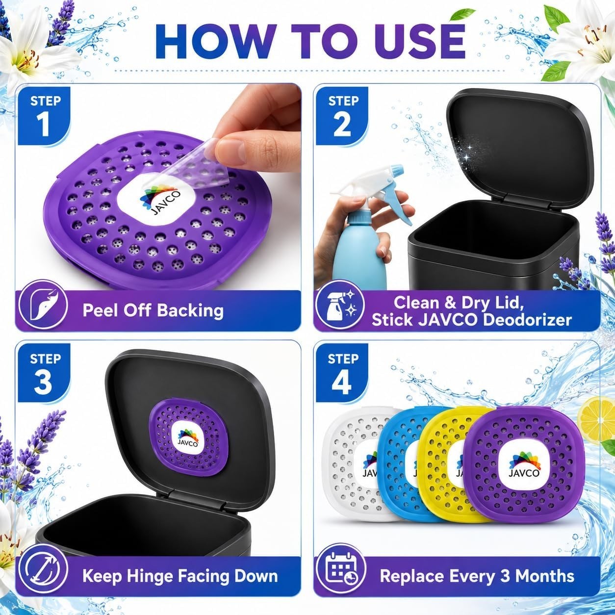 Trash Can Deodorizer & Odor Eliminator 4 in 1 – Garbage Can Deodorizer, Activ…