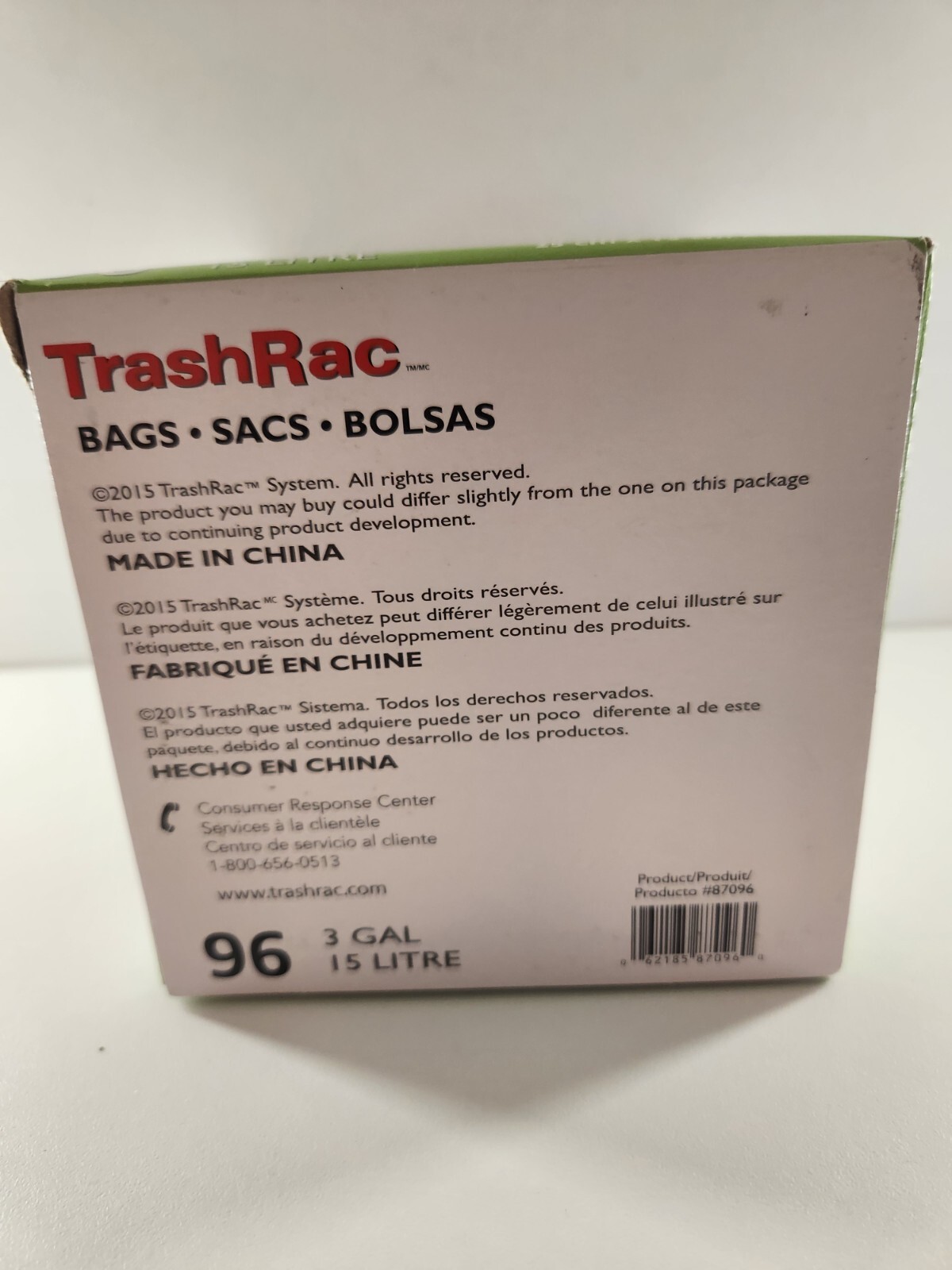 Trashrac 3 gal Trash Bags Handle Tie 96 pk 0.7 mil