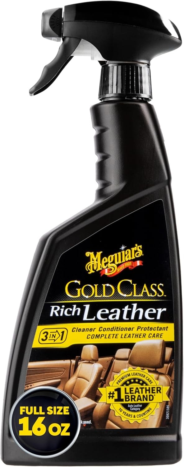 Meguiar’s Gold Class Rich Leather 3-in-1 Spray, 15.2 oz Cleaner and Protectant
