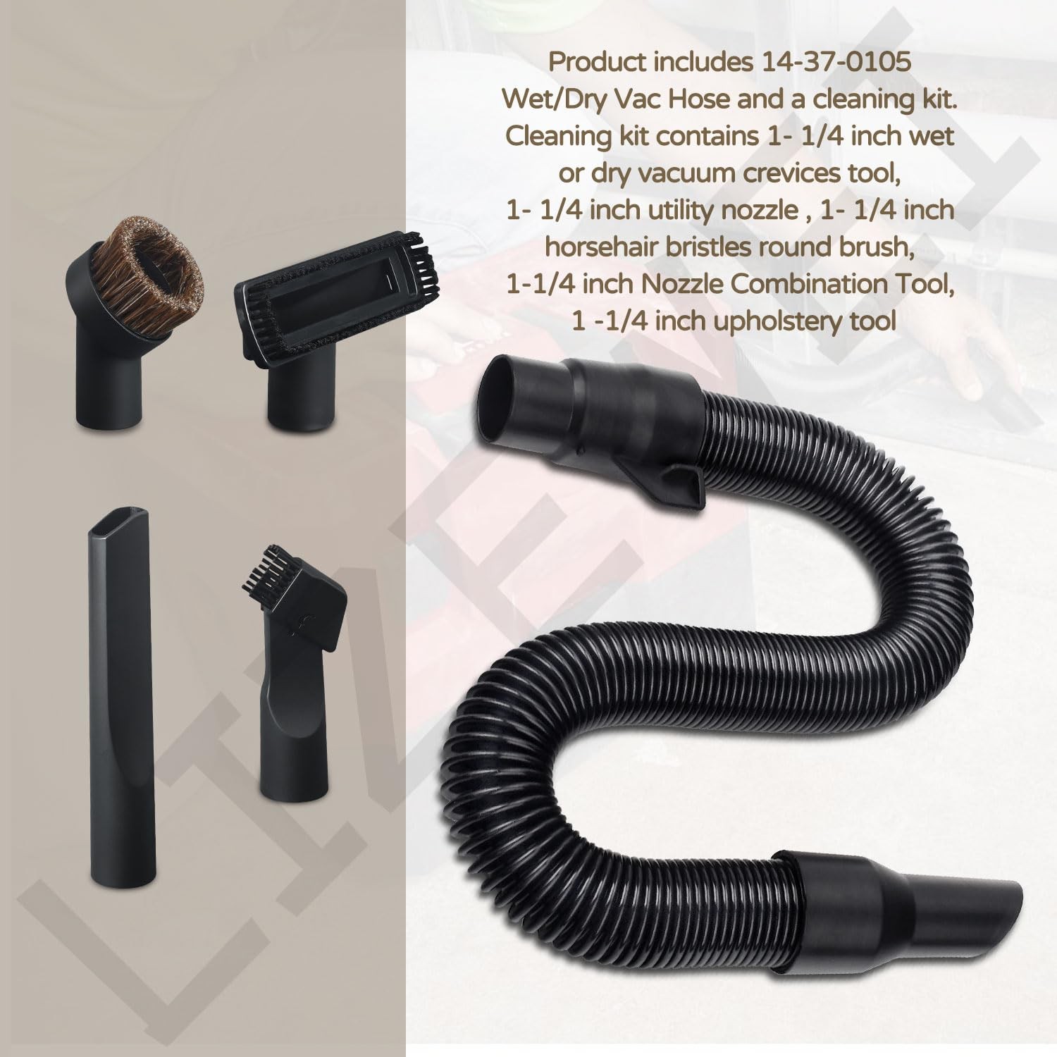 Vac Hose Assembly with Universal Adapter Kit for Milwaukee M18 Vacuum Dust Debri