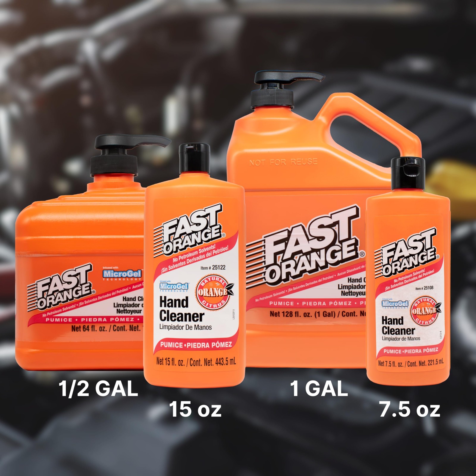 Fast Orange 25219 Pumice Lotion, Heavy Duty Hand Cleaner, Natural Citrus Scen…