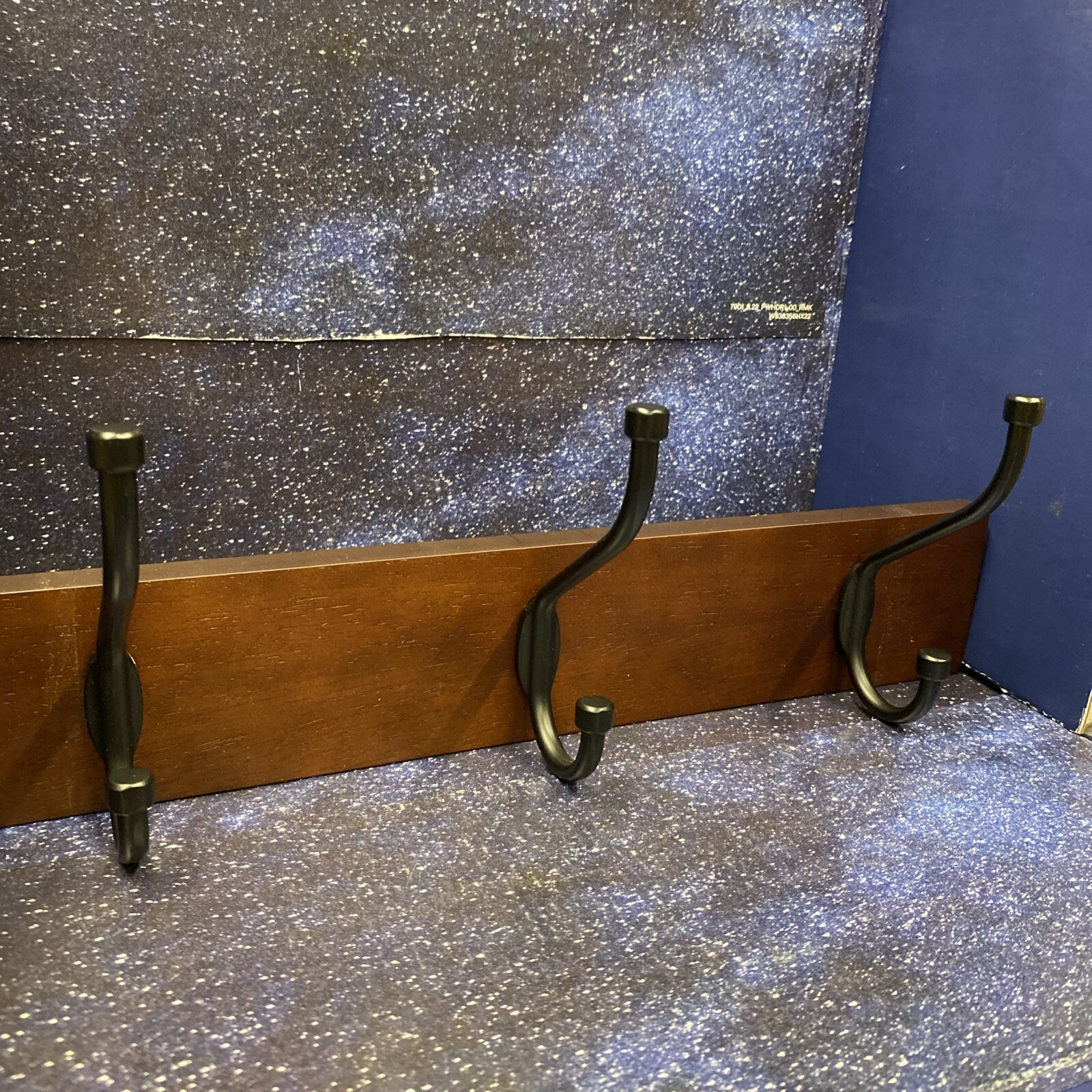 Wall Mounted Coat Rack 3 Standard Hook Walnut – Free Shipping