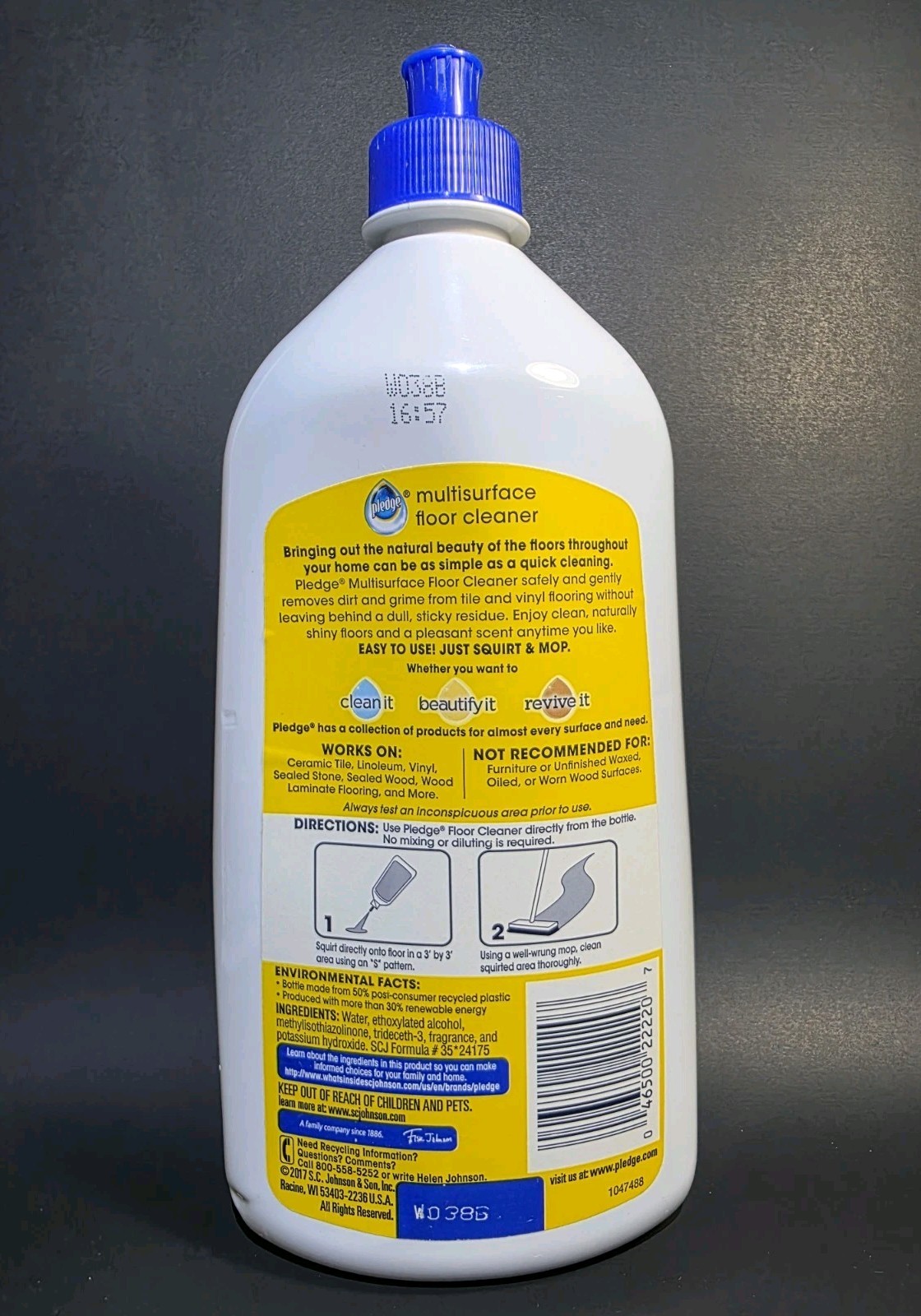 ( 1 ) Pledge Clean It Multisurface Floor Cleaner ~ Rainshower~ 27 fl oz.
