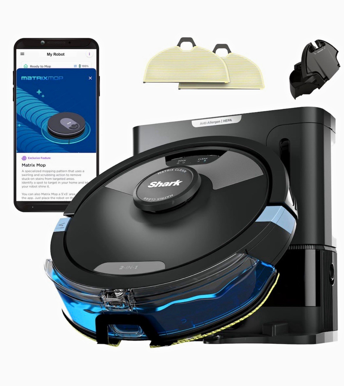Shark Matrix Plus 2-in-1 Robot Vacuum & Mop Bagless Self-Empty LiDAR HEPA